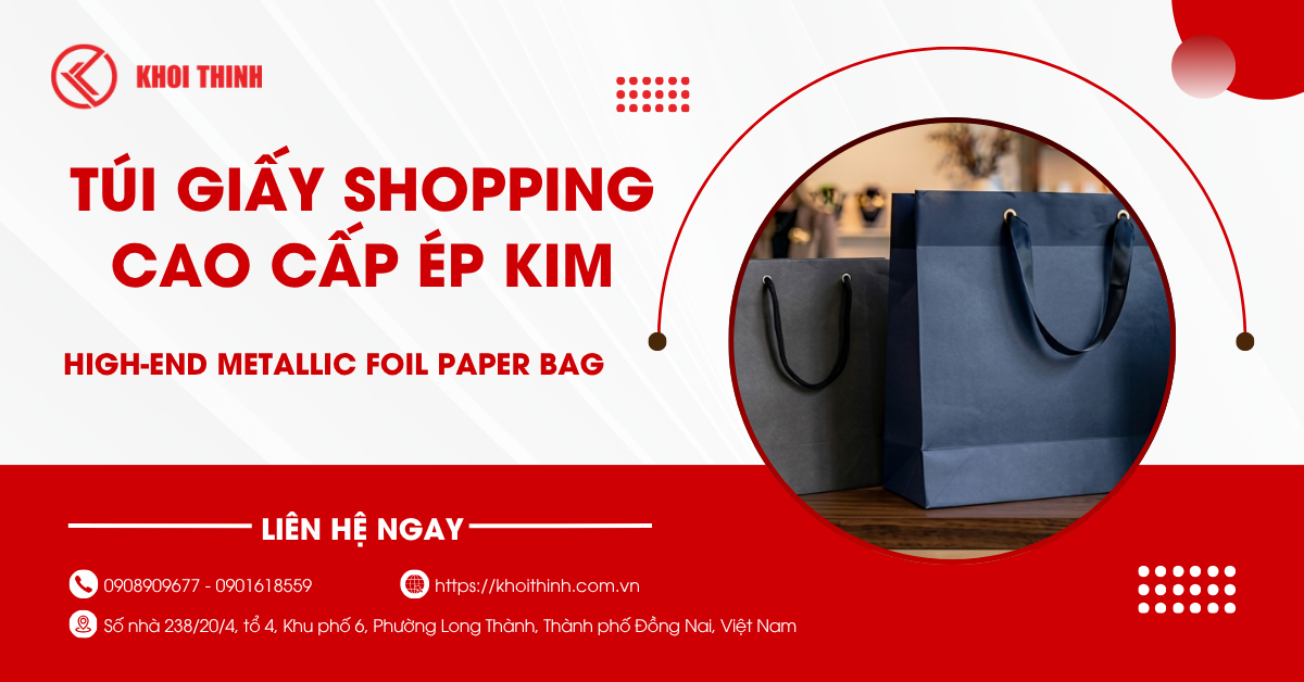 Túi giấy shopping cao cấp ép kim chất lượng cho thương hiệu