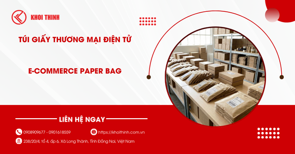 Túi giấy thương mại điện tử: giải pháp đóng gói bền vững.