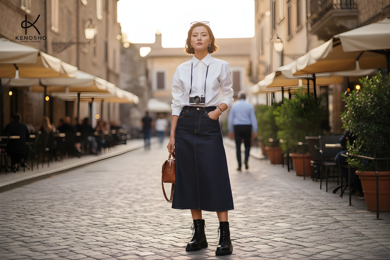 Chân Váy Raw Denim (Indigo): 4 Công Thức Phối Đồ Theo Màu Sắc Xu Hướng