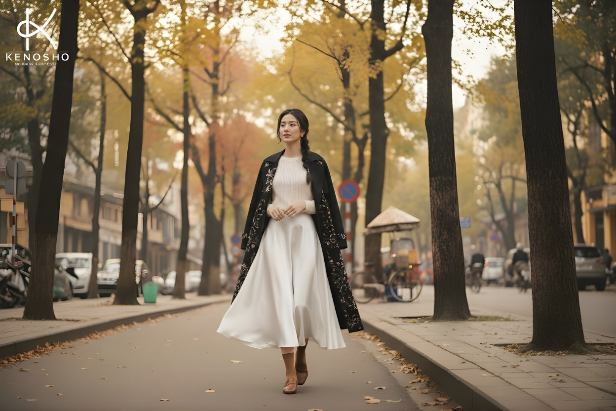 PHỐI CHÂN VÁY CHỮ A VỚI ÁO KHOÁC DÀI (TRENCH COAT): THANH LỊCH PHONG CÁCH CHÂU ÂU