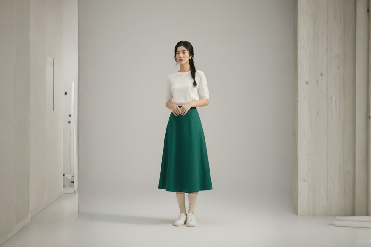 Chân Váy Cho Người Chân Ngắn: Mẹo Chọn Chân Váy Cạp Cao và Tỉ Lệ Tốt Nhất