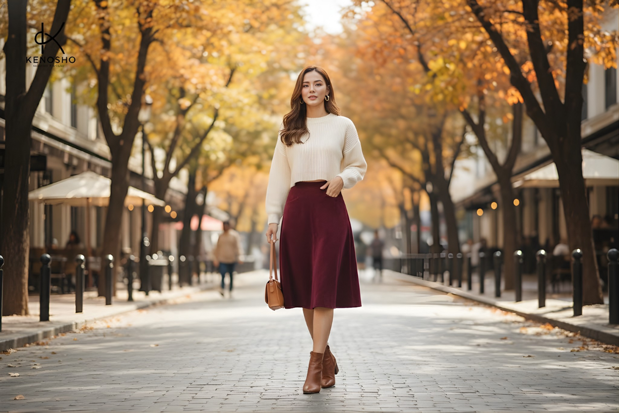 Áo Croptop Tay Dài (Long-Sleeve Crop): Phối Đồ Thu Đông Gợi Cảm