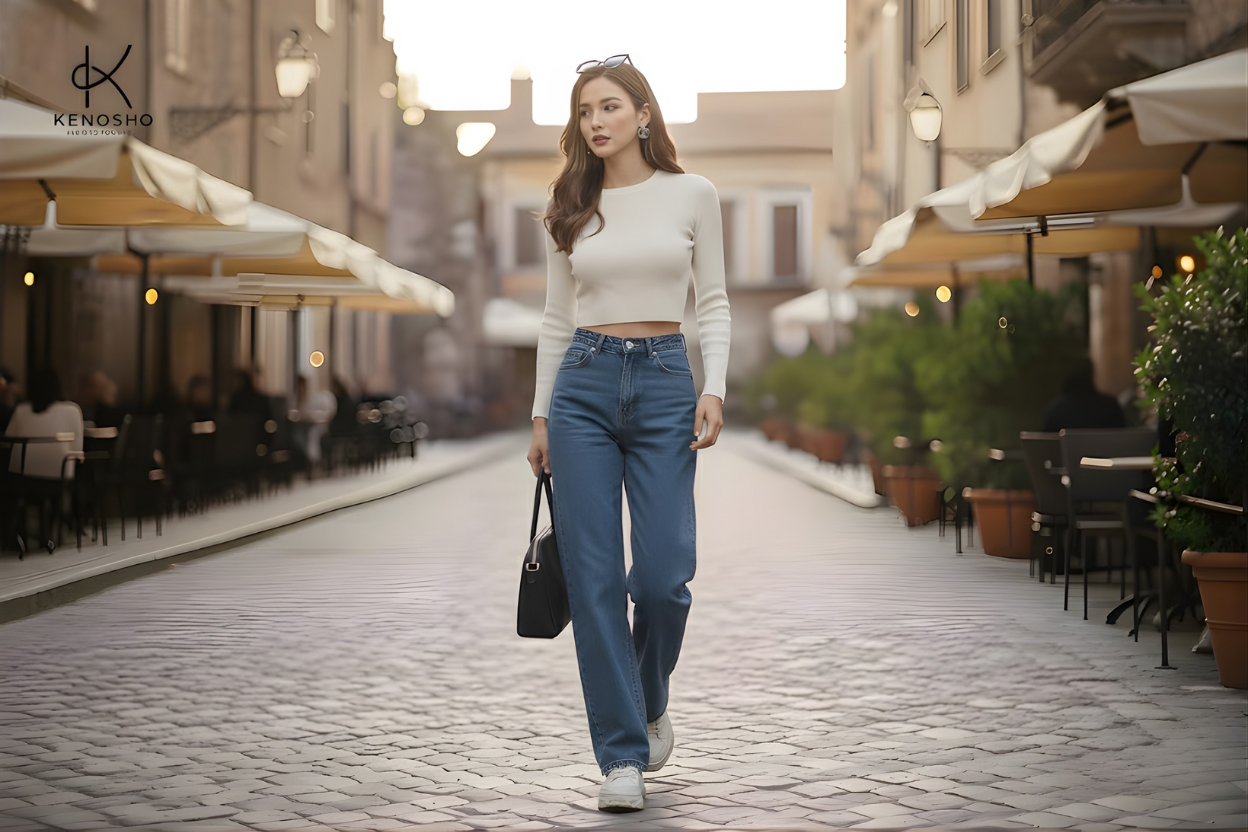 Quần Jeans Ống Suông: Kiểu Quần Hack Dáng & Dễ Mặc Nhất