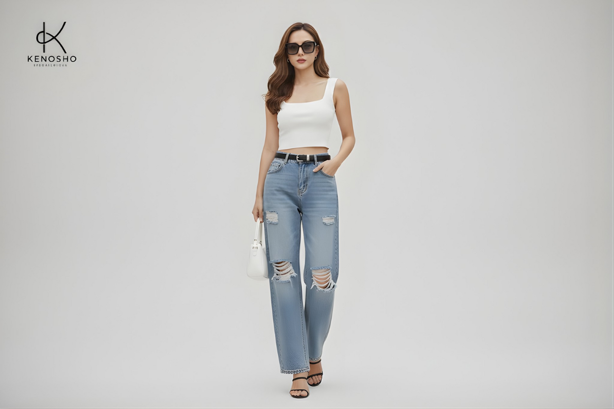 DIY Jeans tại Nhà: Cắt Gấu, Làm Rách & Tái Chế Denim Không Cần Khéo Tay