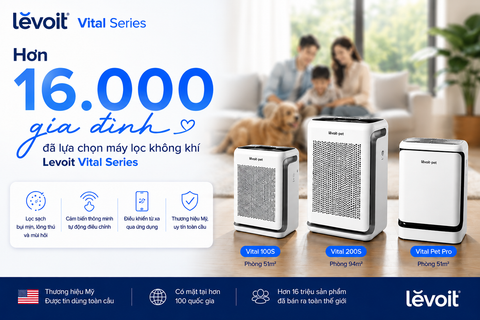 Hơn 16.000 lượt bán: Vì sao Levoit Vital Series được nhiều gia đình Việt lựa chọn?