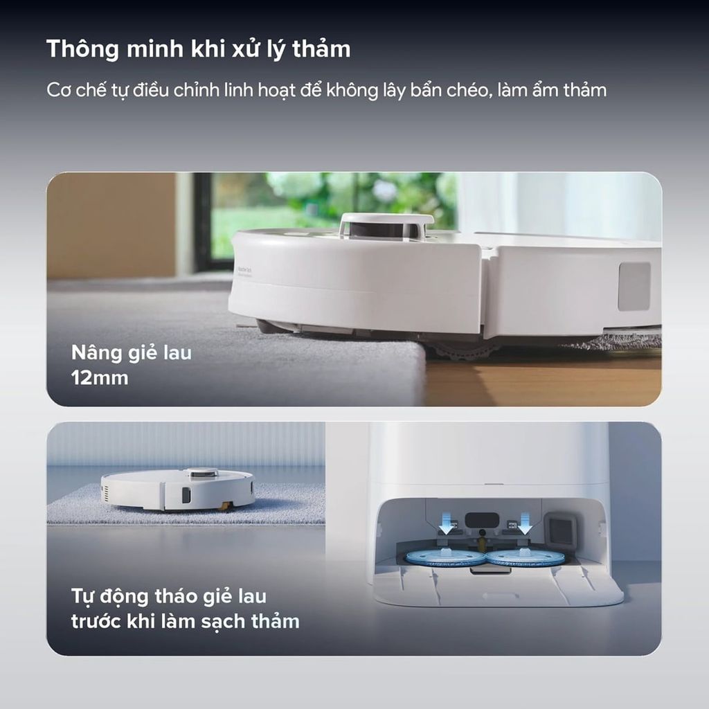 Qrevo 2 Pro được trang bị cơ chế xử lý thảm thông minh