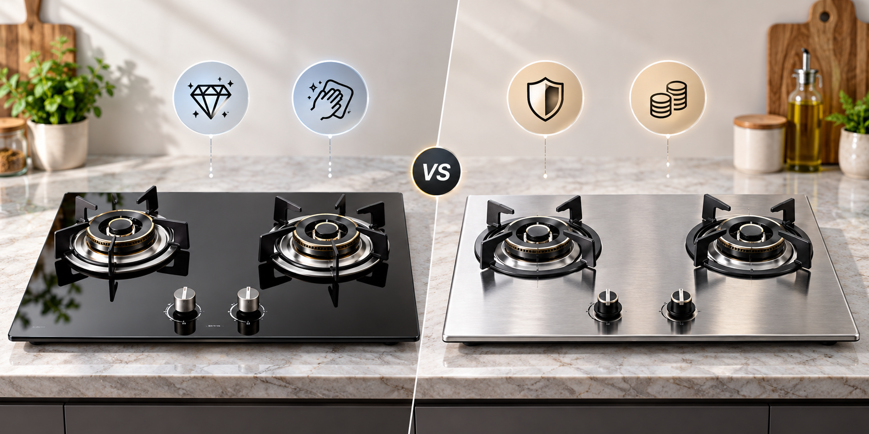 Bếp Gas Mặt Kính Hay Inox Tốt Hơn? So Sánh Độ Bền, Vệ Sinh, Giá Và Thẩm Mỹ