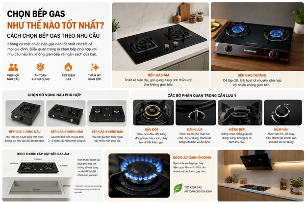 Chọn bếp gas như thế nào tốt nhất? Cách chọn bếp gas theo nhu cầu