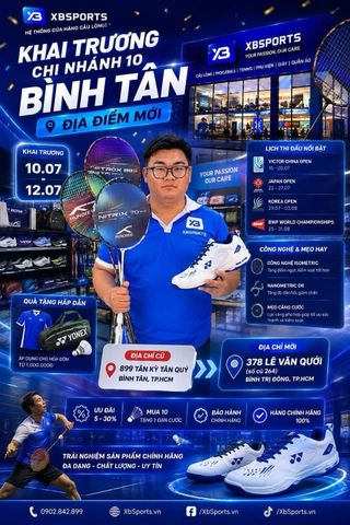 Soft Opening Chi Nhánh Bình Tân Mới XBSports 10-12/07 — Giảm Đến 40% Toàn Shop + Deal Đan Cước Trọn Đời