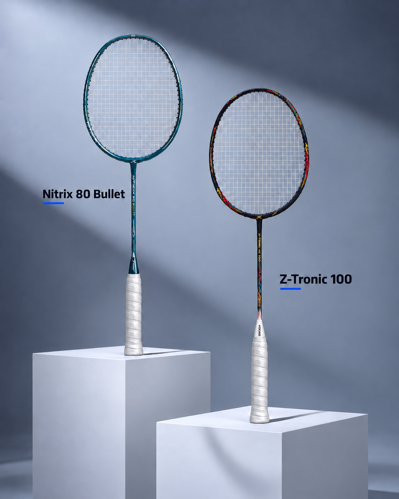 So sánh vợt cầu lông Hundred Z-Tronic 100 và Nitrix 80 Bullet
