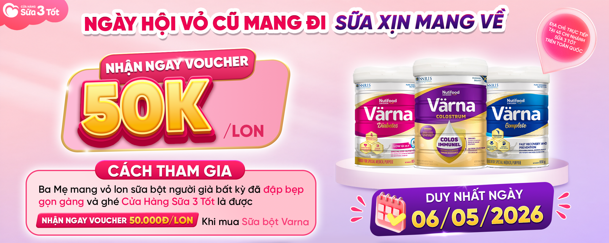 🔥 NGÀY HỘI VỎ CŨ MANG ĐI – SỮA XỊN MANG VỀ – NHẬN NGAY VOUCHER GIẢM 50K VÀO THỨ 4 HÀNG TUẦN BA MẸ ƠI!
