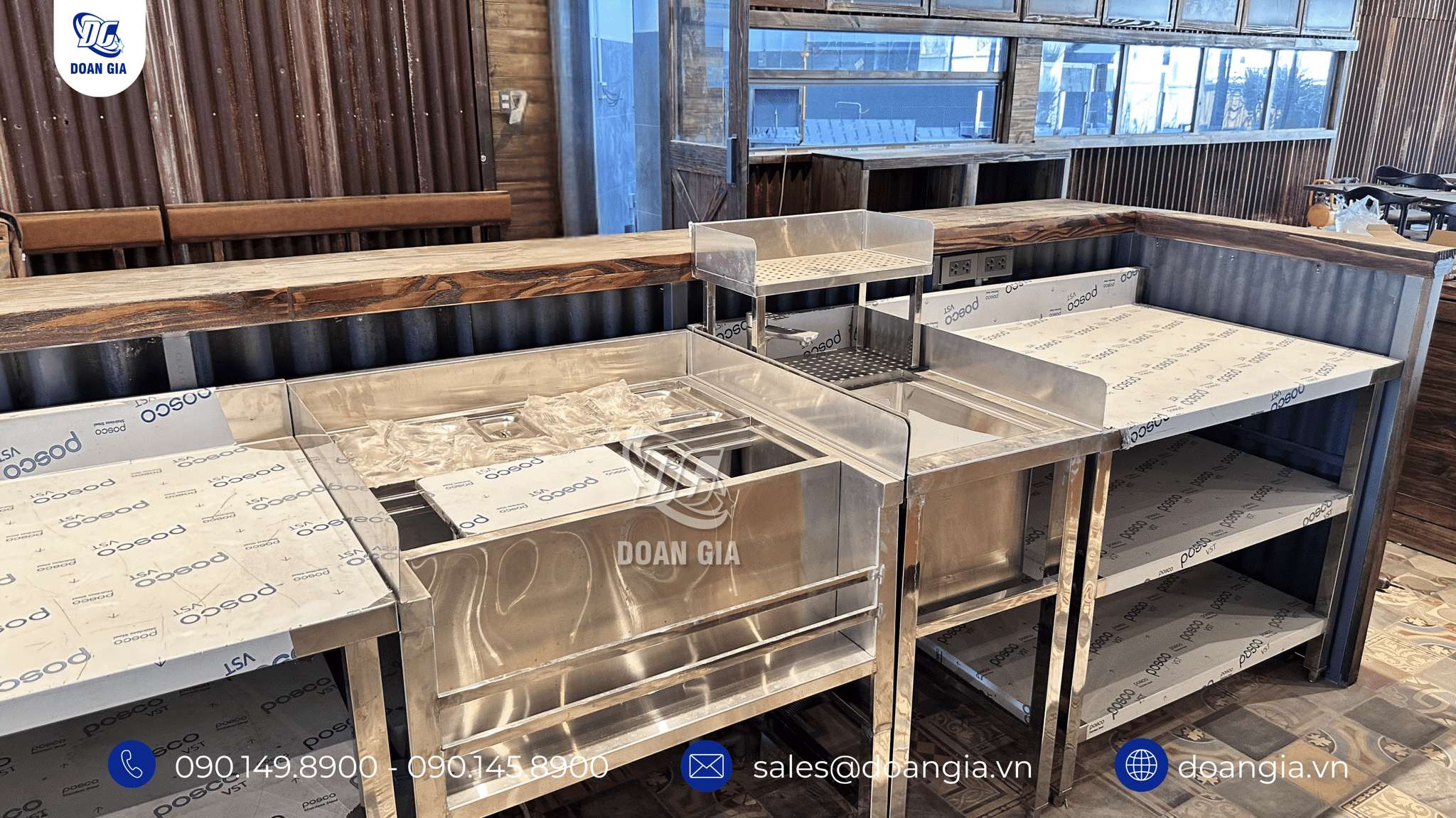 thiết kế & thi công bồn rửa, thùng đá inox
