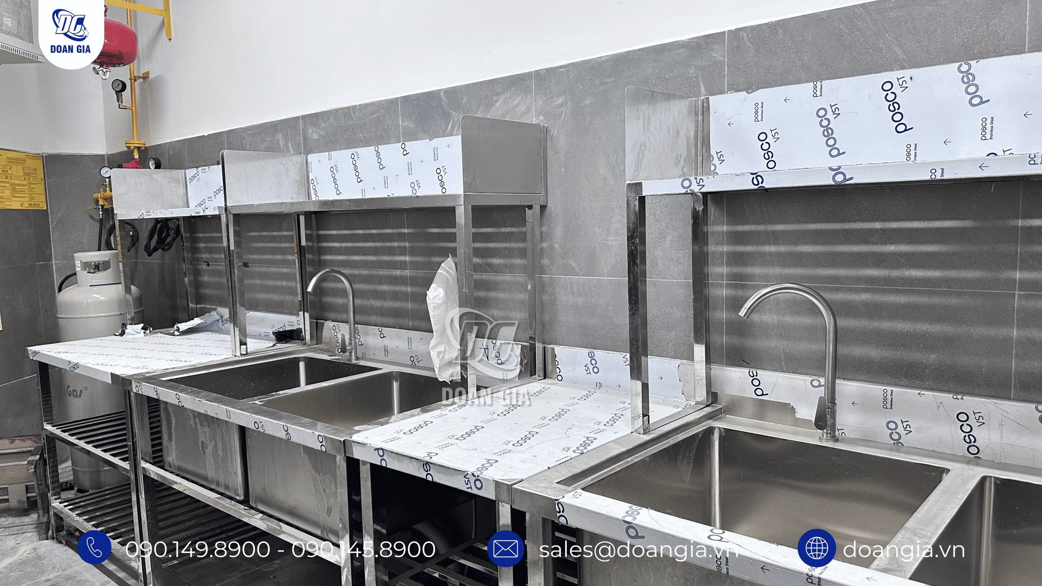 thiết kế & thi công bồn rửa, thùng đá inox