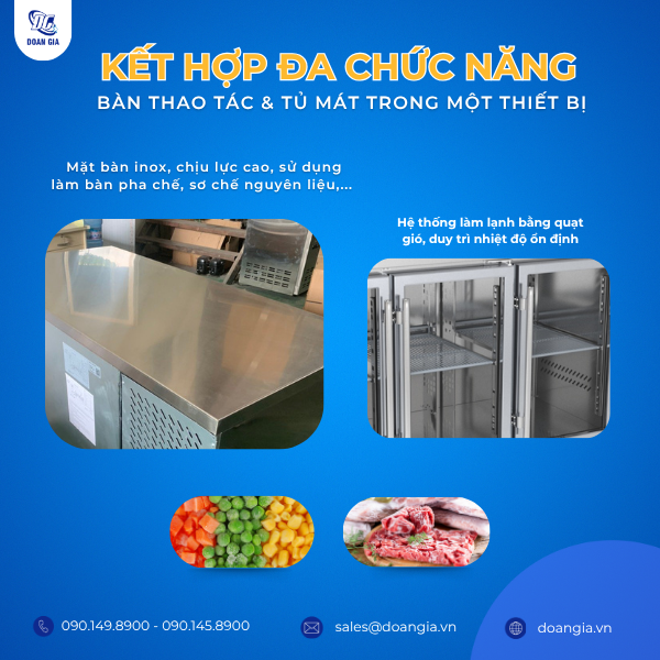 tủ bàn mát cánh kính