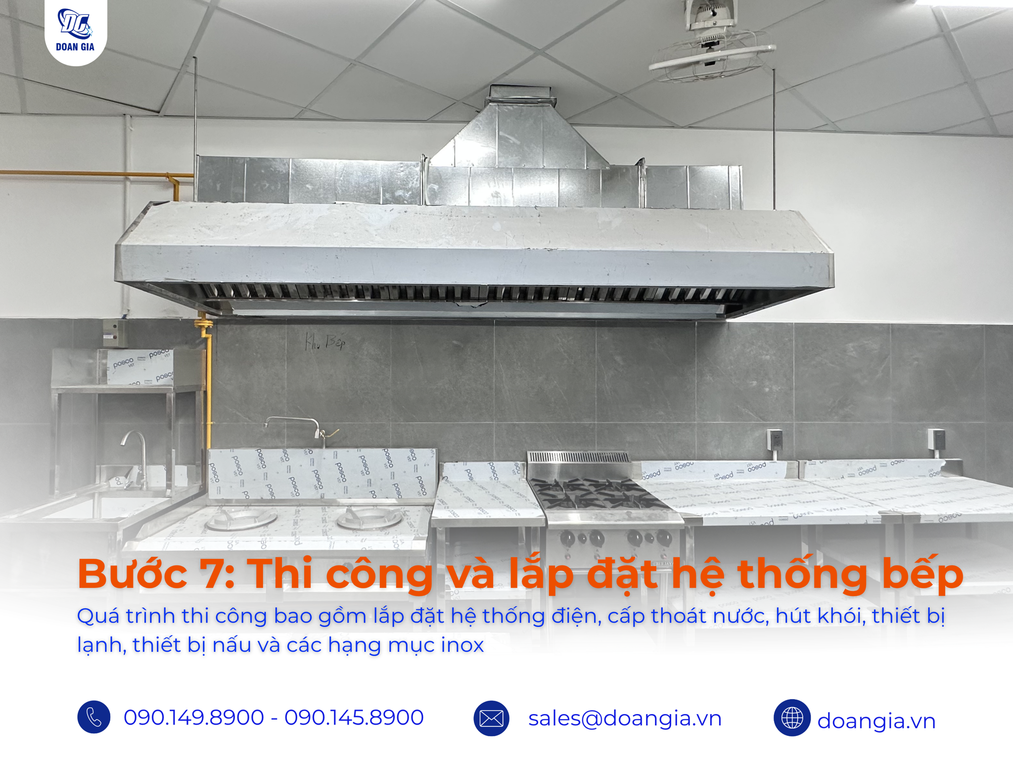 layout bếp công nghiệp