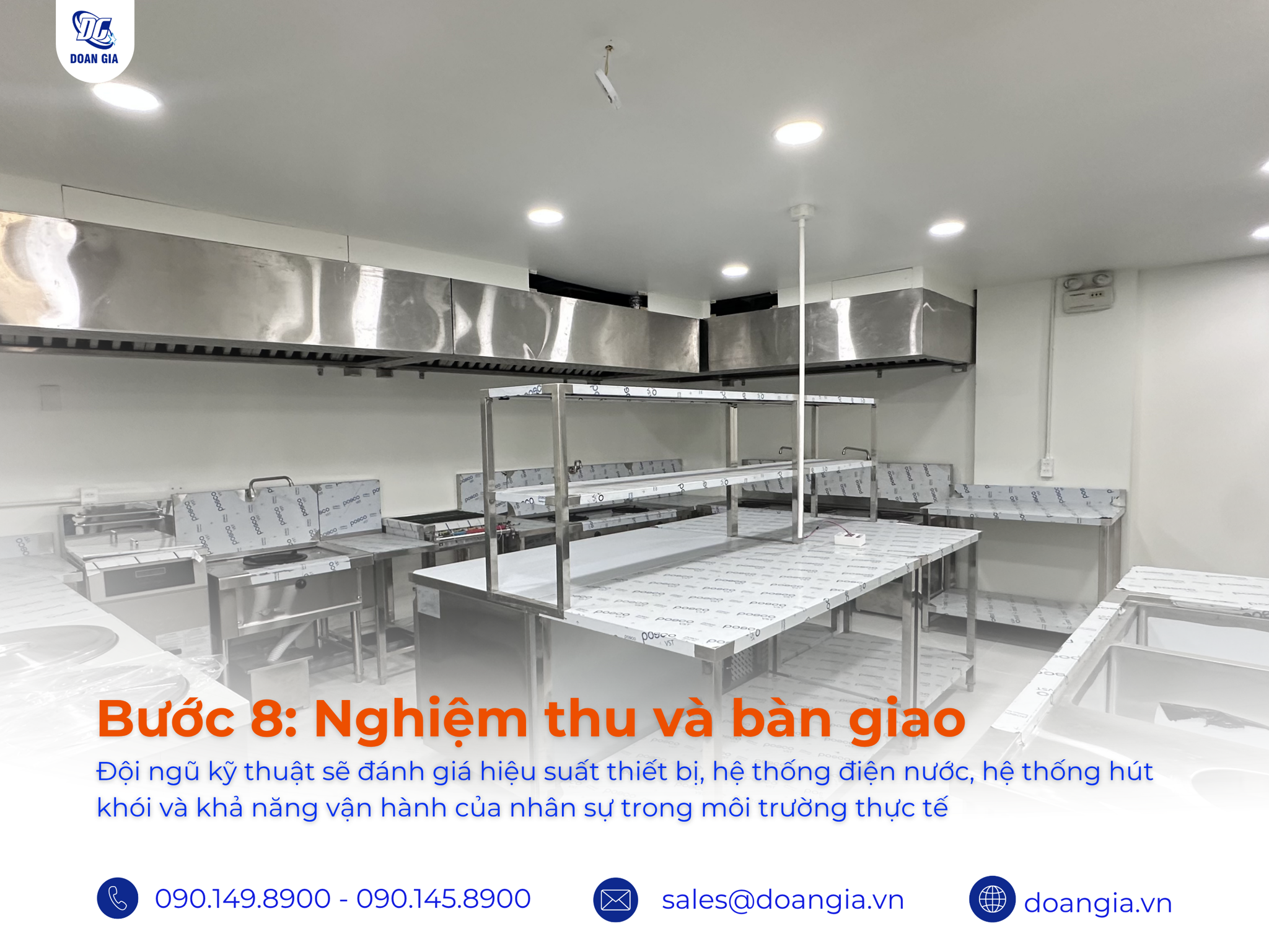 quy trình thi công bếp công nghiệp