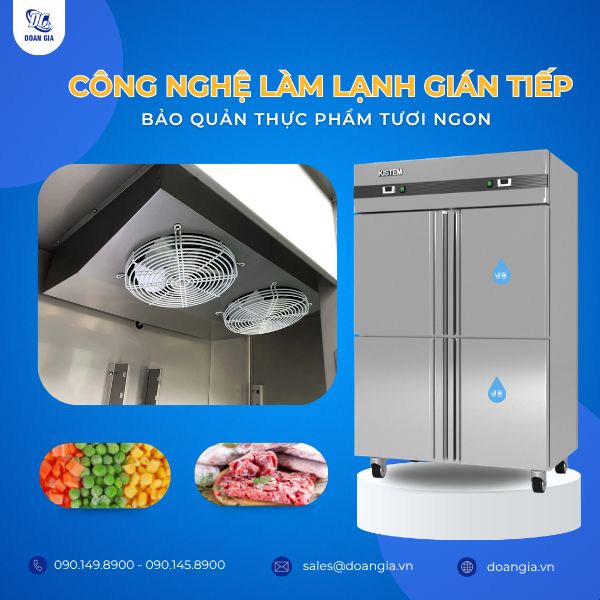 tủ 2 lạnh 2 đông công nghệ làm lạnh gián tiếp