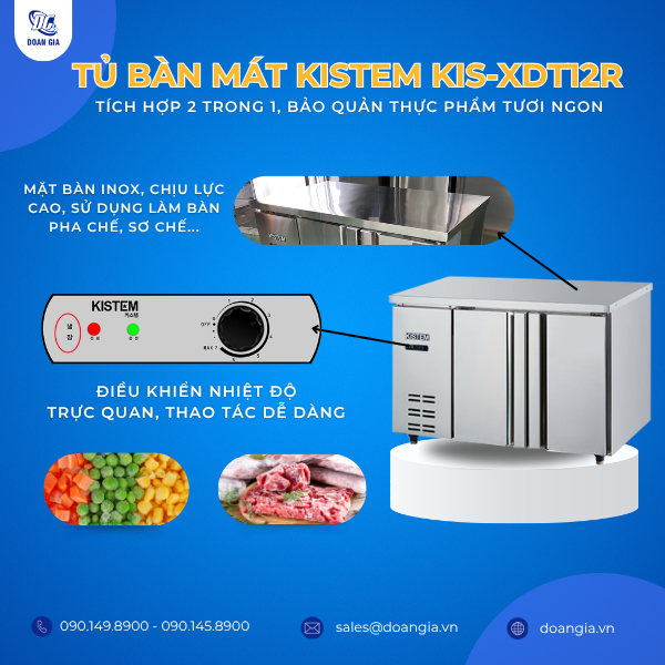 tủ bàn mát làm lạnh trực tiếp bảo quản thực phẩm tươi ngon