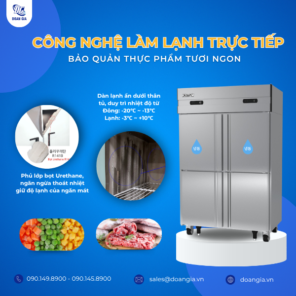 tủ đông lạnh công nghệ làm lạnh trực tiếp