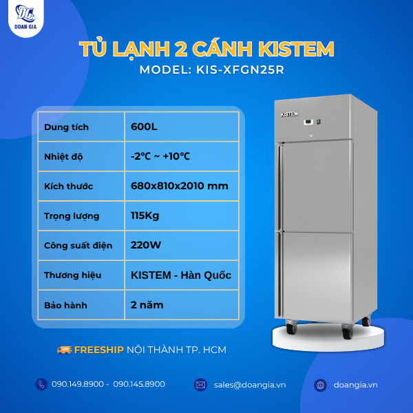 tủ lạnh 2 cánh kistem
