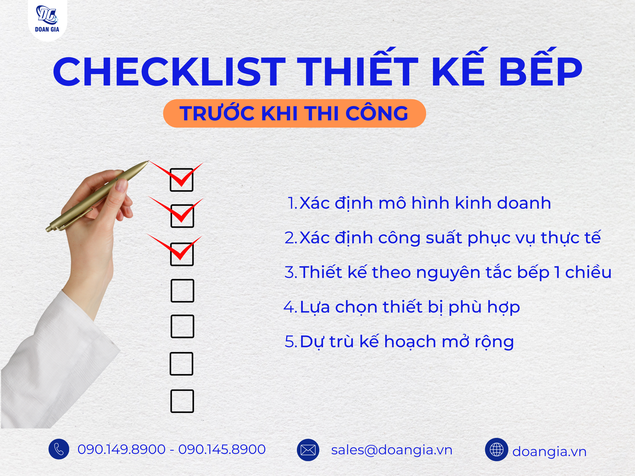 checklist thiết kế bếp công nghiệp