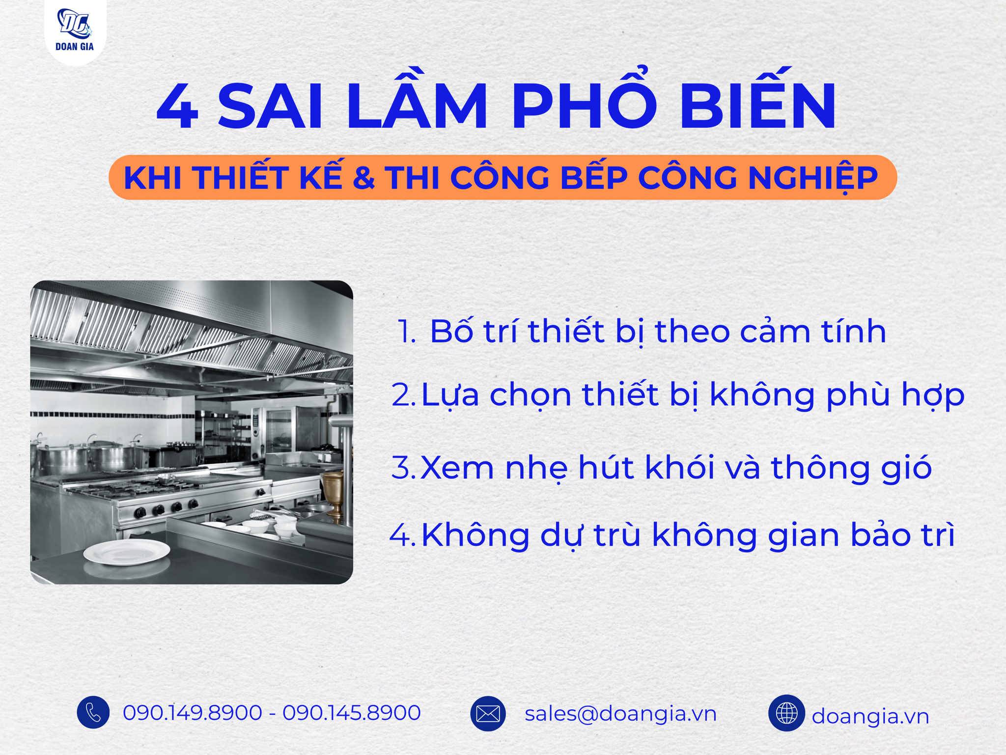 sai lầm khi thiết kế bếp công nghiệp