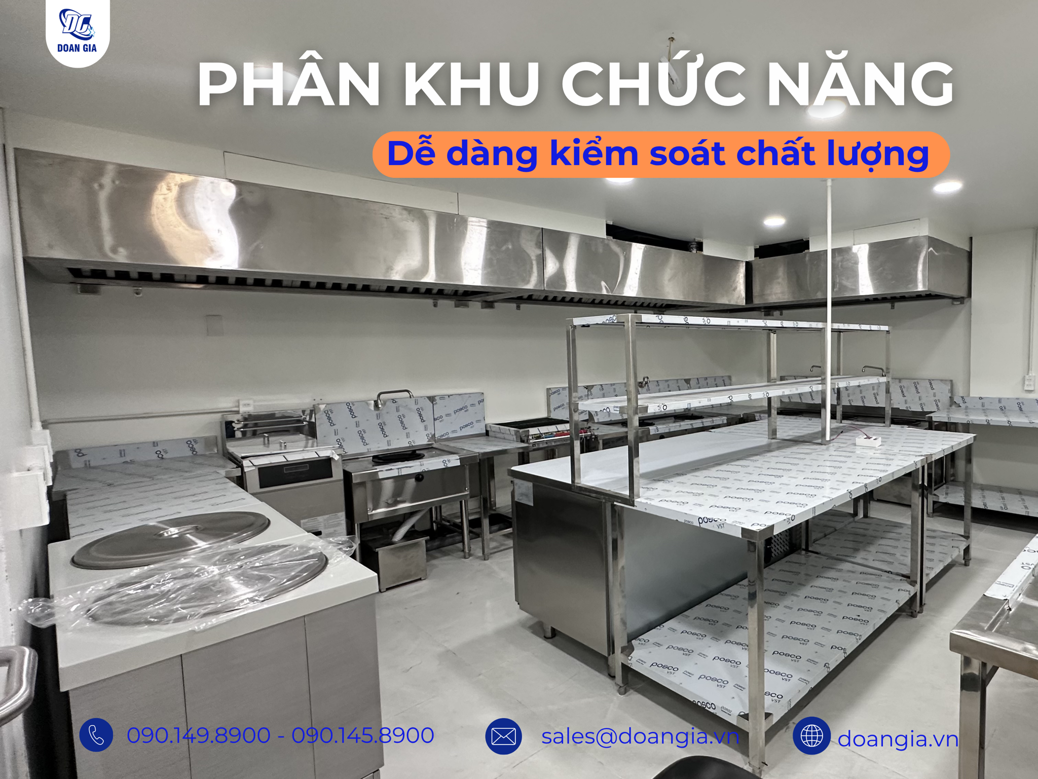 layout bếp công nghiệp