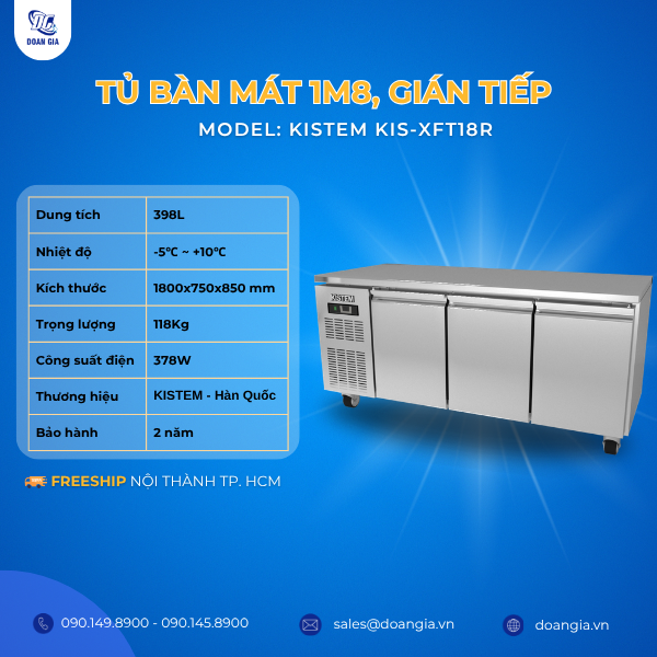 tủ bàn lạnh gián tiếp