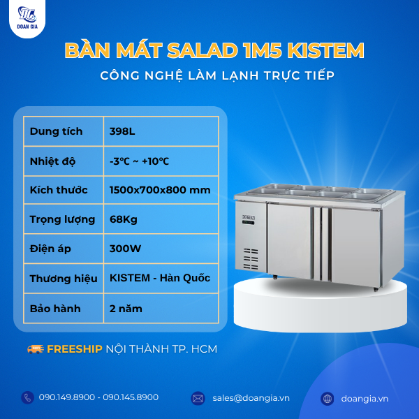 bàn mát salad 1m5