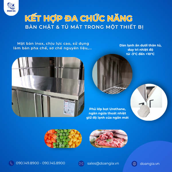 tủ mát bàn chặt