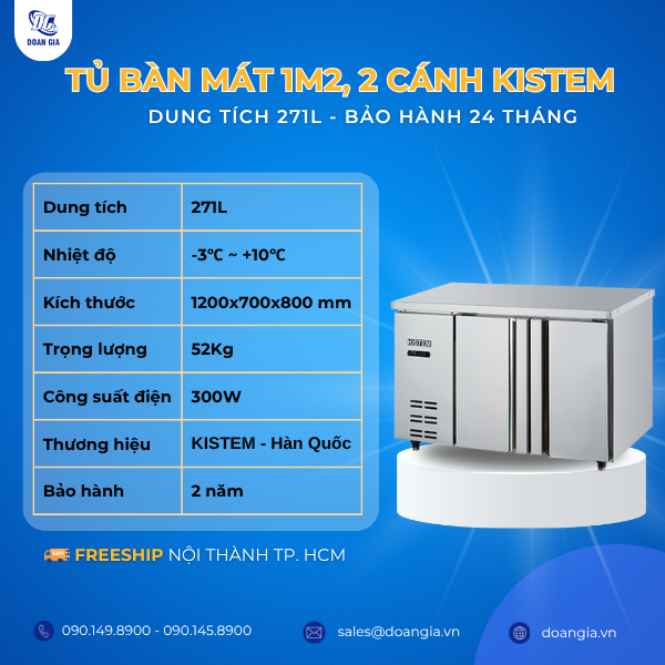 tủ bàn mát 2 cánh