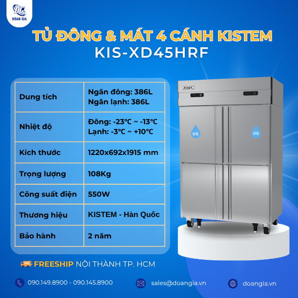 tủ đông công nghiệp 4 cánh