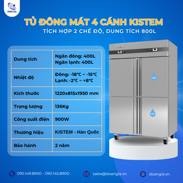 tủ 2 lạnh 2 đông