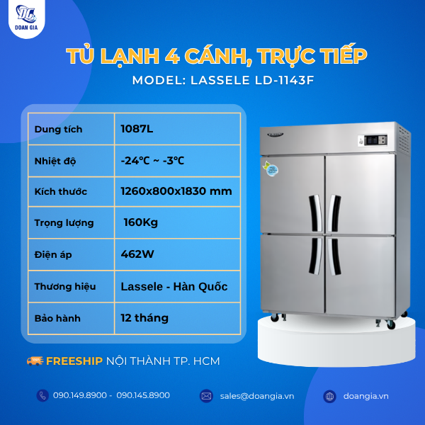 tủ đông công nghiệp 4 cánh