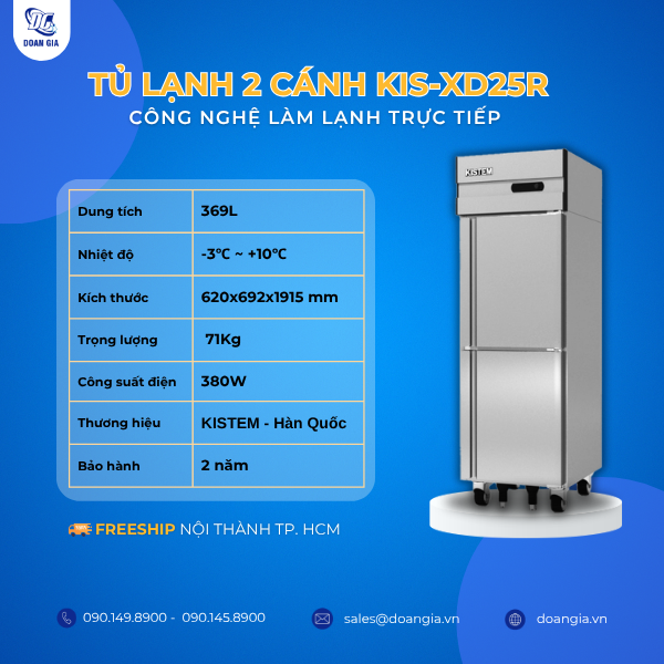 tủ mát công nghiệp 2 cánh