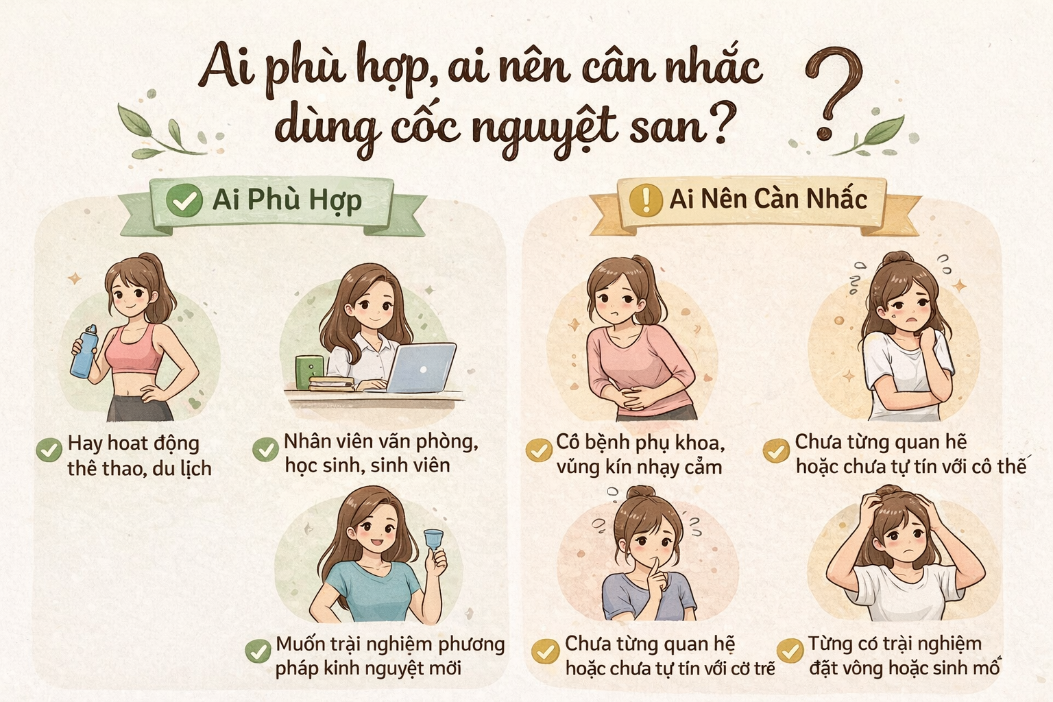 Ai phù hợp, ai nên cân nhắc dùng cốc nguyệt san?