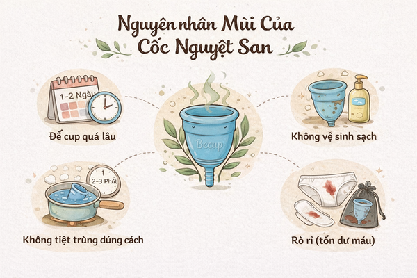 Nguyên Nhân Mùi Của Cốc Nguyệt San & Cách Khắc Phục Hiệu Quả 100%