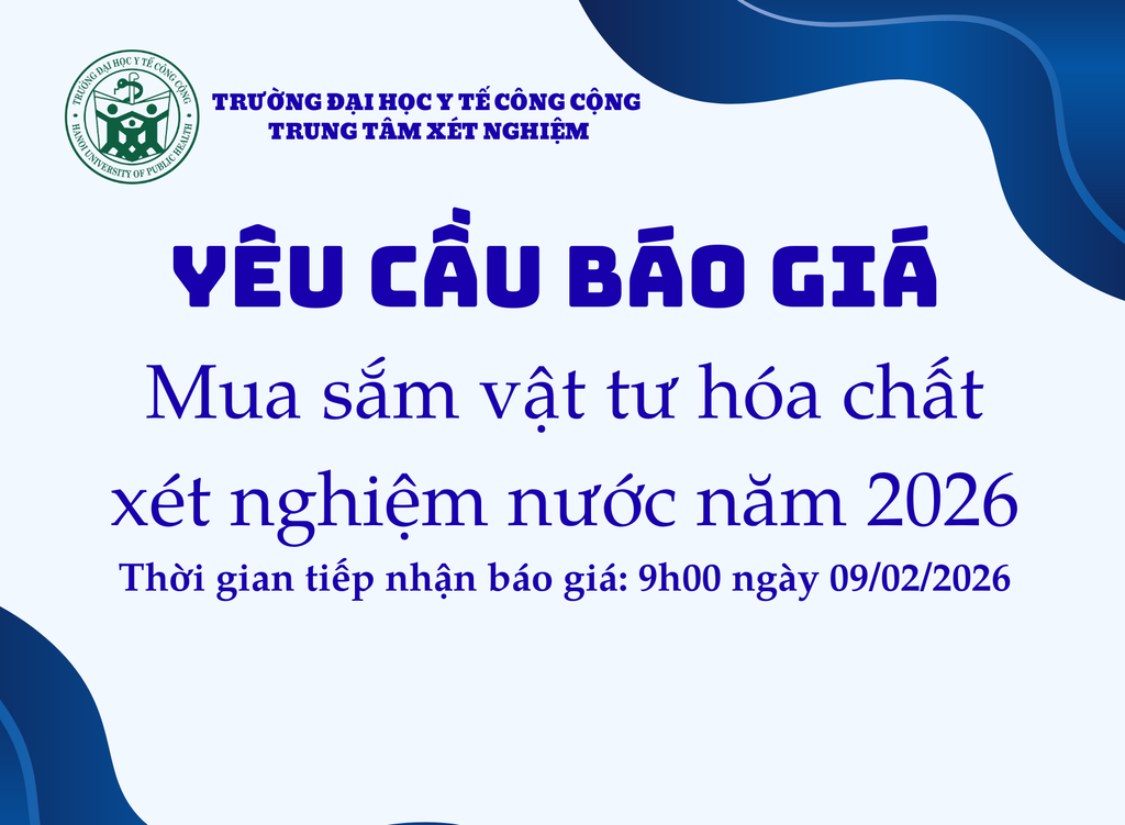 YÊU CẦU BÁO GIÁ: Mua sắm vật tư hóa chất xét nghiệm nước năm 2026