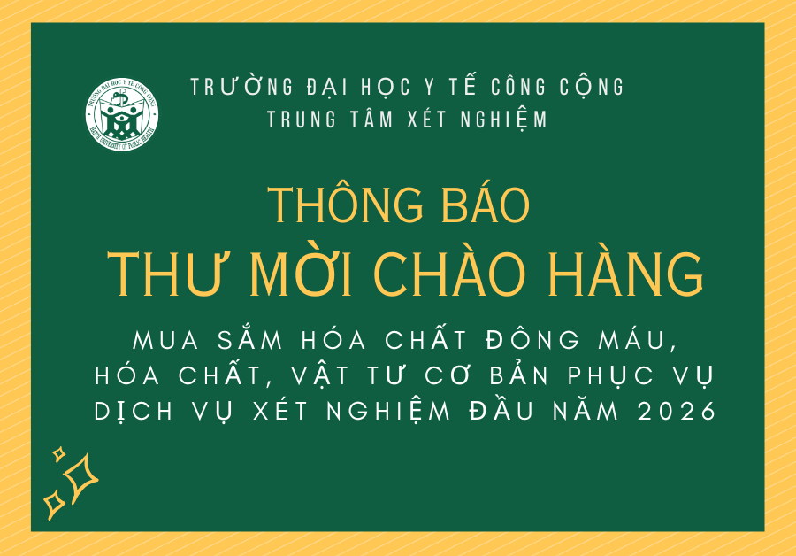 Yêu cầu báo giá: Mua sắm hóa chất đông máu, hóa chất, vật tư cơ bản đợt 1 năm 2026