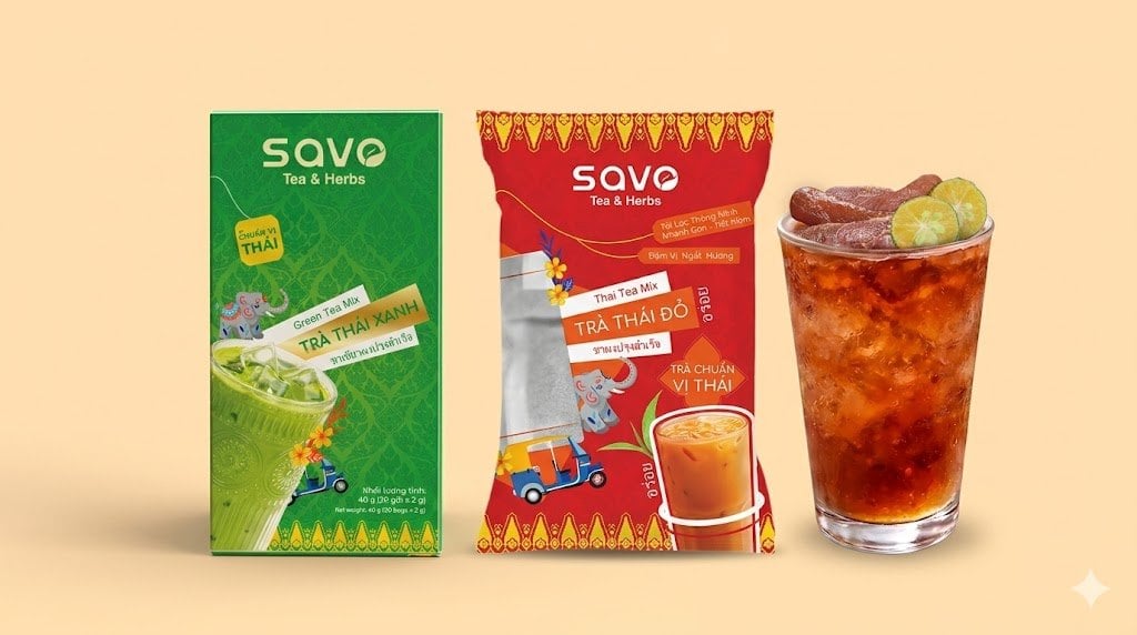 Trà me Thái giải nhiệt - công thức chuẩn vị từ trà Thái đỏ SAVO