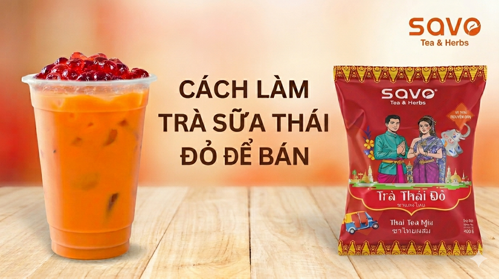 Cách làm trà sữa Thái Đỏ để bán