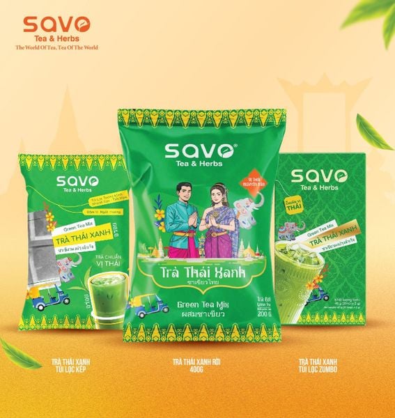 Nền trà Thái Xanh pha trà xoài chua ngọt thơm ngon. Nguồn: savotea.com