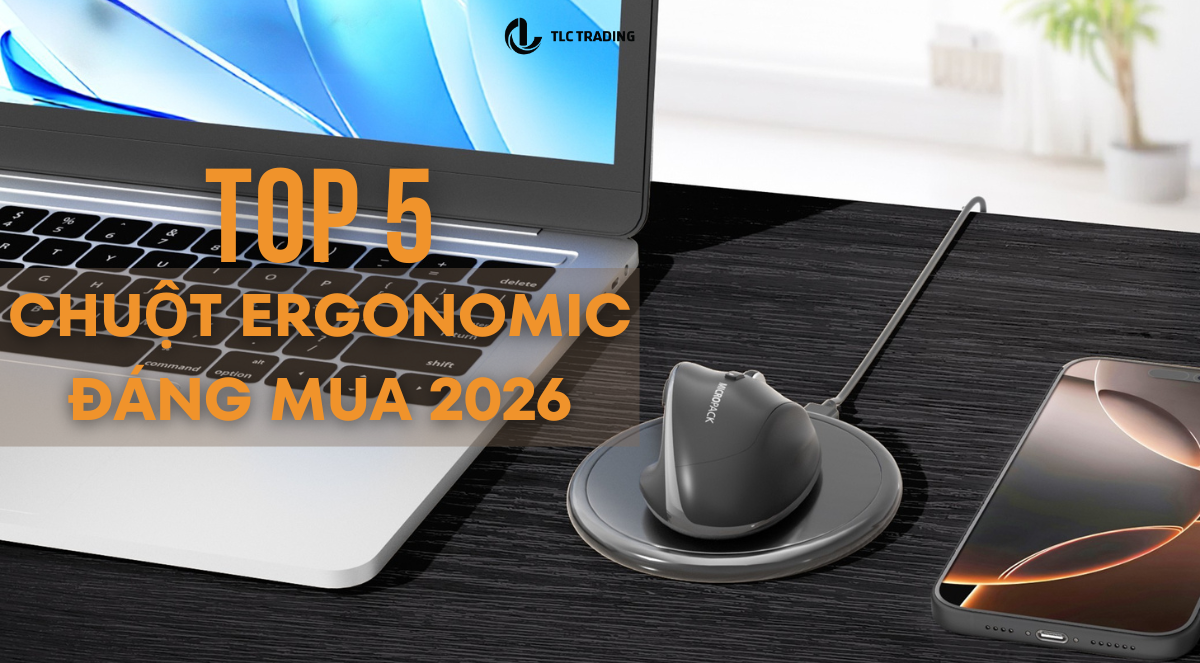 Gợi ý 5 mẫu chuột ergonomic 2026 giúp nâng hiệu suất nơi làm việc