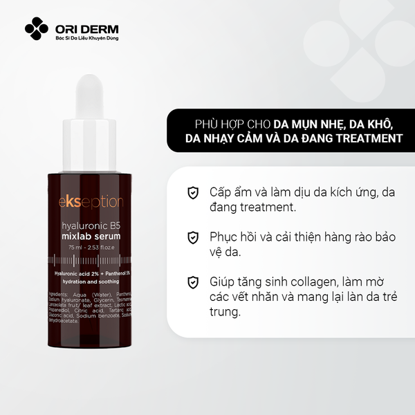 Công dụng của Ekseption Hyaluronic B5 Mixlab Serum