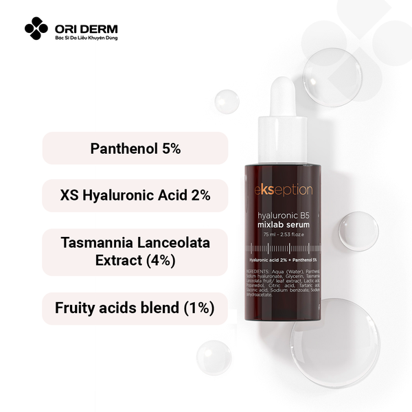 Thành phần của Ekseption Hyaluronic B5 Mixlab Serum