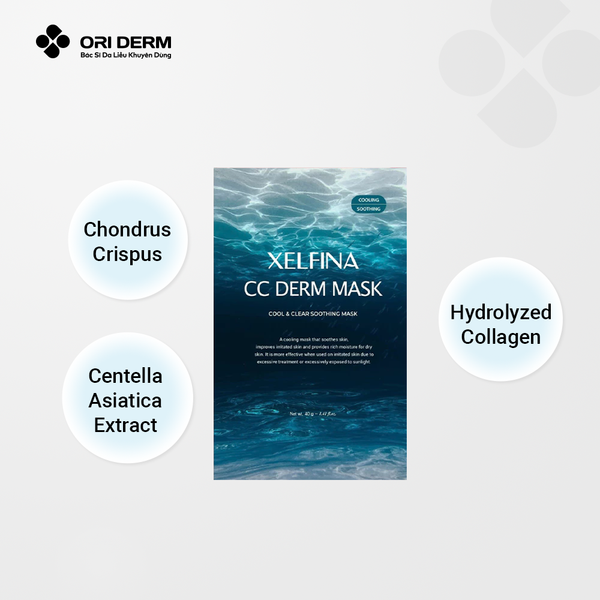 Thành phần mặt nạ làm dịu và làm mát da Xelfina Cool Derm Hydrogel Mask 40g