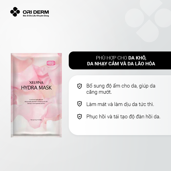 Công dụng mặt nạ cấp ẩm chuyên sâu giúp da căng mịn Xelfina Hydra Mask 35g