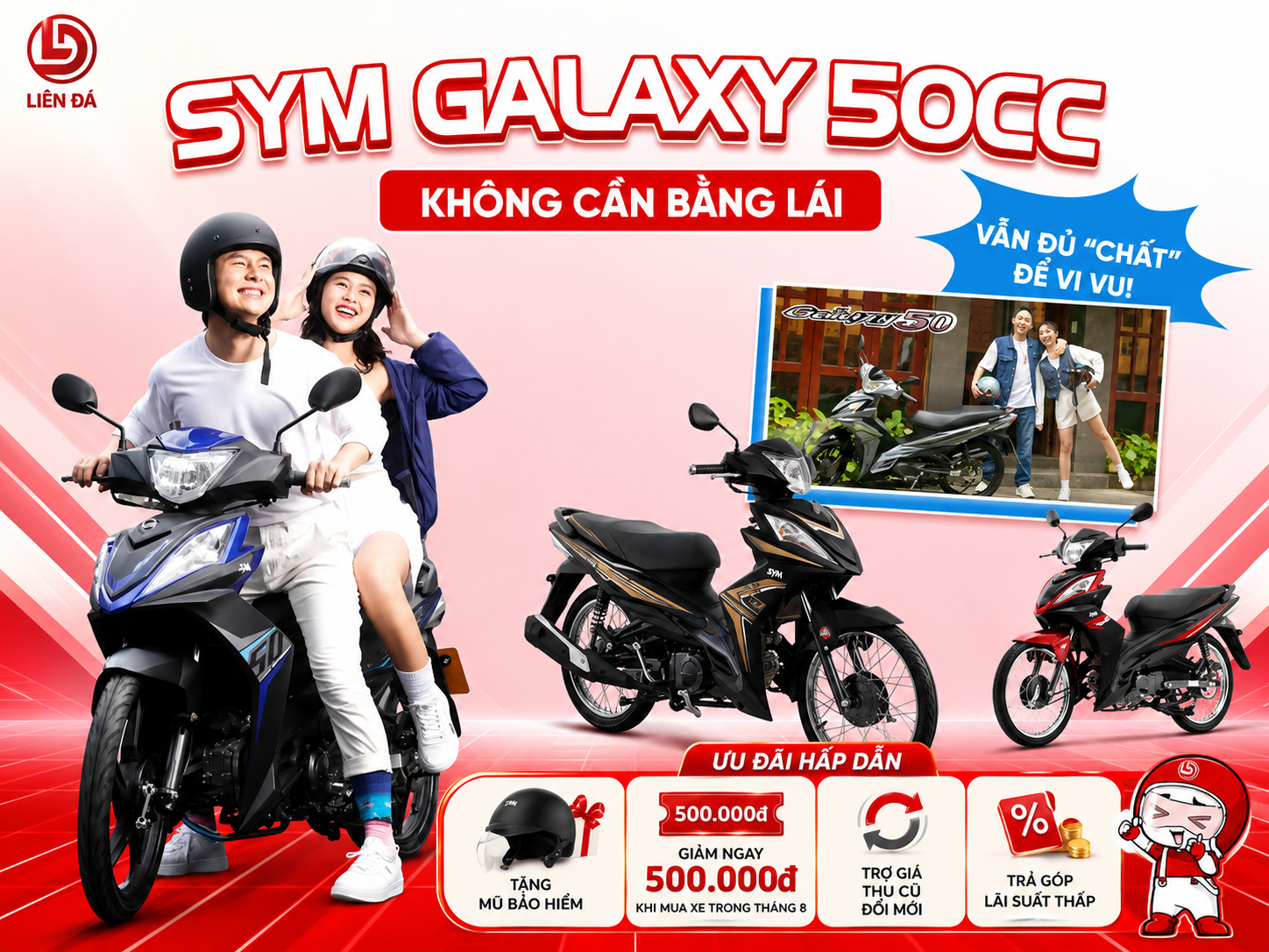SYM Galaxy 50CC Không Cần Bằng Lái, Vẫn Đủ “Chất” Để Vi Vu