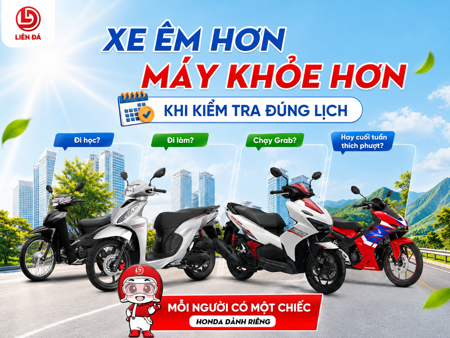 Honda Liên Đá Kiểm Tra Đúng Lịch Cho Xe Êm Máy Khỏe Hơn