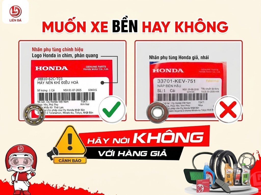 Muốn Xe Bền Hay Không? Honda Liên Đá Khuyên Bạn Nói Không Với Hàng Giả
